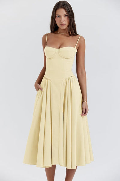 Nina | Sleeveless Corset Midi Dress